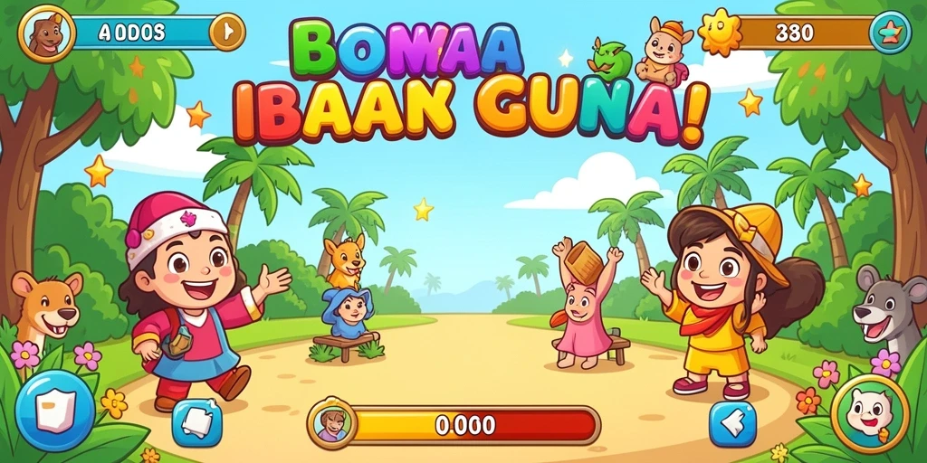 Tampilan utama SPINGILA dengan karakter yang dinamis.